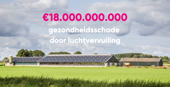 Foto boerderij met tekst 18 miljoen gezondheidsschade