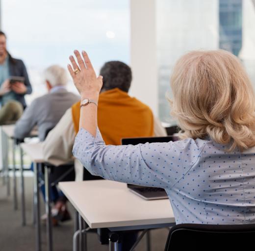 Vrouw in cursus