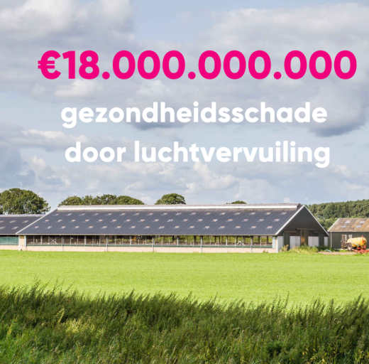 Foto boerderij met tekst 18 miljoen gezondheidsschade